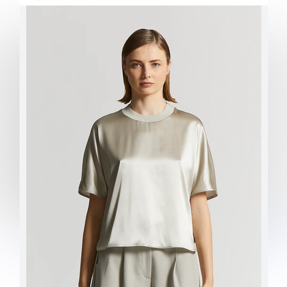 Hudson  gray Satin Top